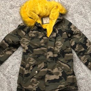 Camo Jacket with Yellow Fur